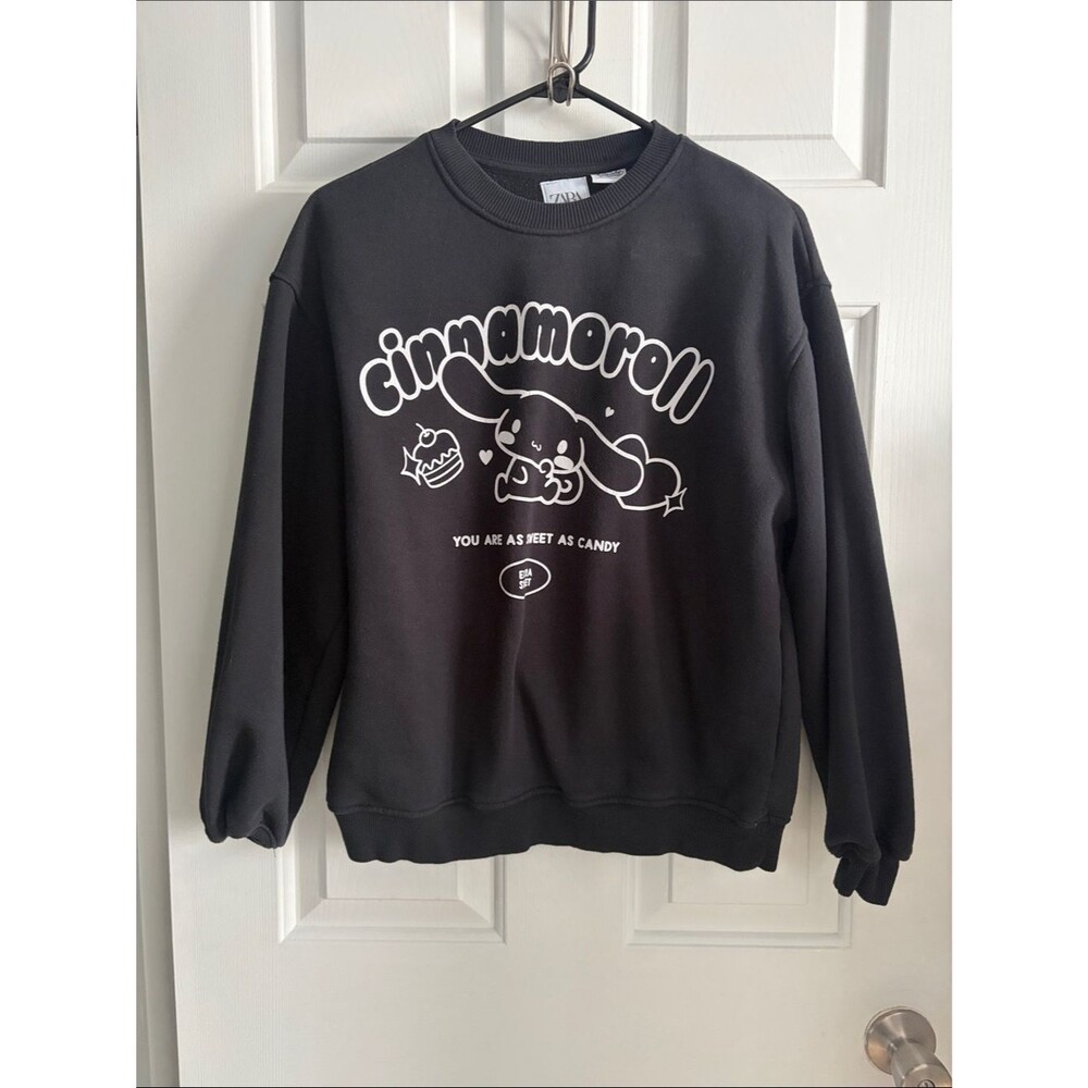 Zara X Sanrio Cinnamoroll Girl’s Black Crew Neck Sweater Size 13-14